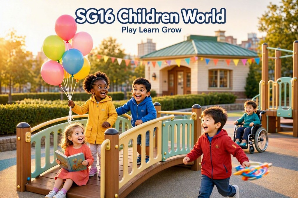 Happy children playing at SG16 Children World — Play Learn Grow